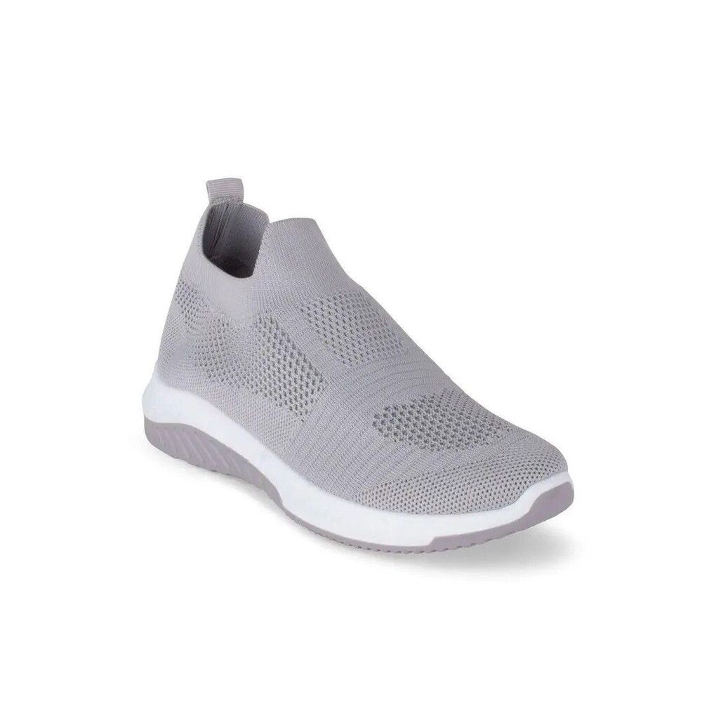 Danskin Womens 8.5 M Grey Cheerful Knit Flat Slip On Sneakers NIB TC5